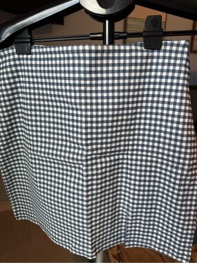 Shinestar Navy and White Gingham Mini Skirt